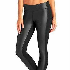 Athleta pleather leggings / black faux fur